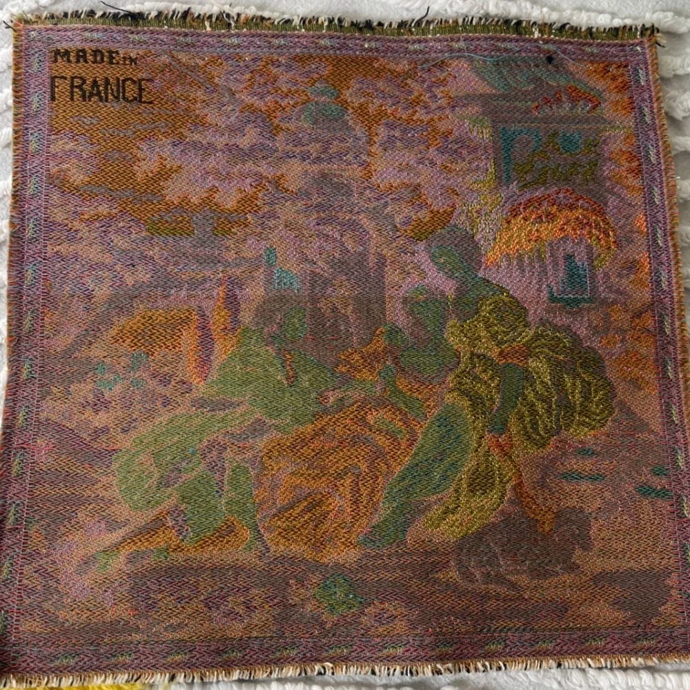 Vtg Baroque Rococo Pastoral Tapestry Swatch 10 x 10